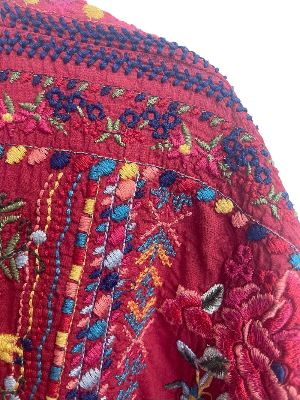 Johnny Was Claude Embroidered Peasant Blouse Tunic Top Boho Festival - Picture 6 of 11